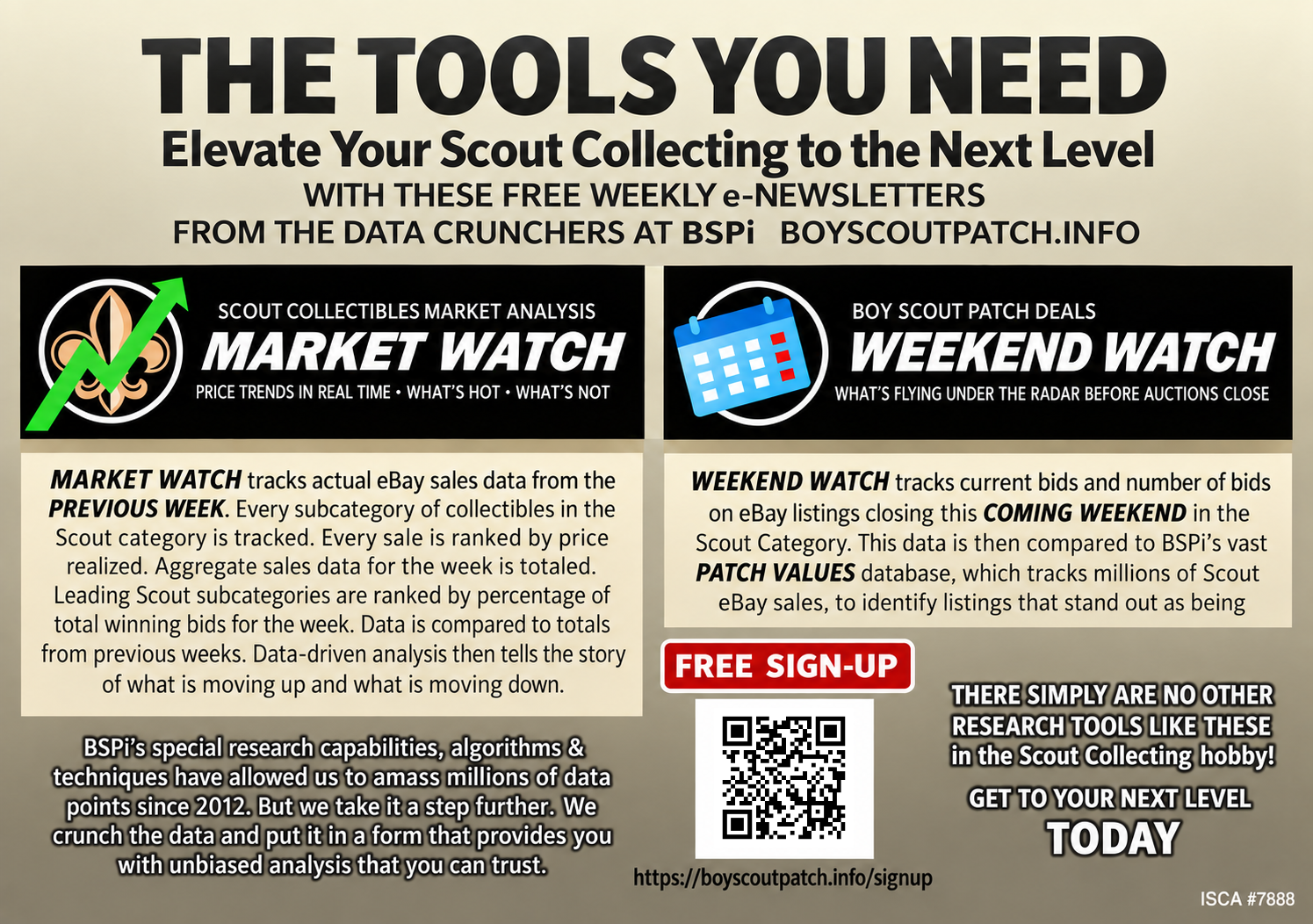 BSPi Market Watch and Weekend Watch collector research advertisement